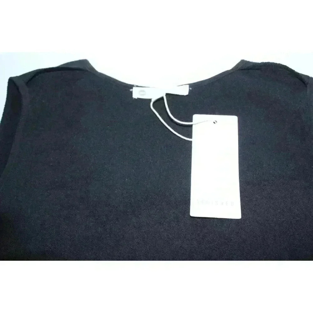 Relished Solid Black Opaqe Sheer Layered Women's Tank Top Size S - Picture 8 of 10